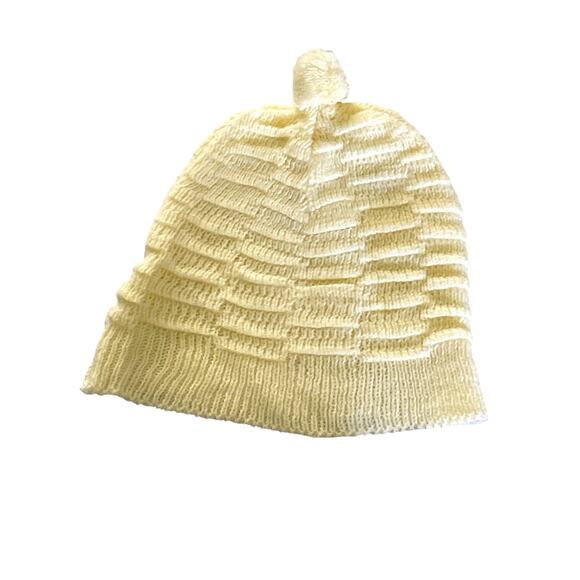 Infant Yellow Knit Vintage Pant & Hat Set size Newborn - Picture 2 of 9